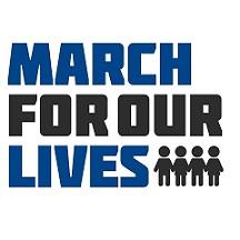 The words March for our Lives and little drawings of silhouettes of people