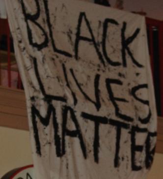 Banner saying Black Lives Matter