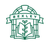 A line drawing of a doorway with a rounded top a book in front with a tree growing out of it and a banner going across saying Bexley