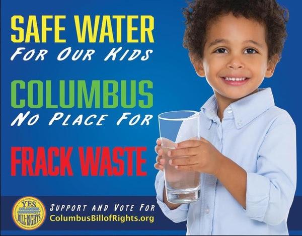 Young black child holding a glass of water and the words Safe Water 