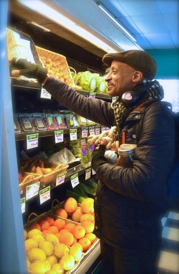 Guy shopping at Co-op