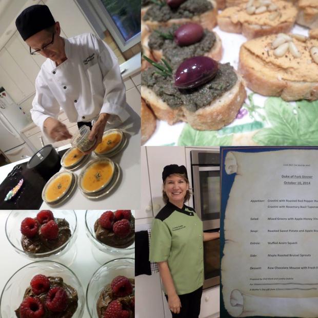 Photos of food and staff of restaurant