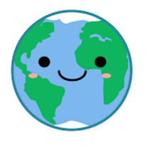 Drawing of Earth with a face smiling