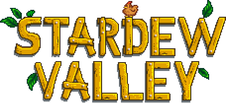 Words Stardew Valley like the letters are made out of woo