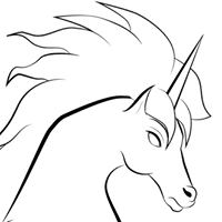 Line drawing of a horse