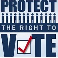 The words Protect the Right to Vote