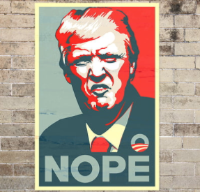 Poster of Trump and word NOPE