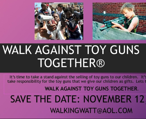 Poster about walk against toy guns