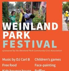 Orange background with words Weinland Park Festival