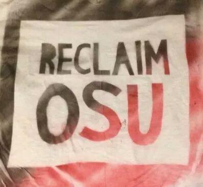 A sign that says Reclaim OSU