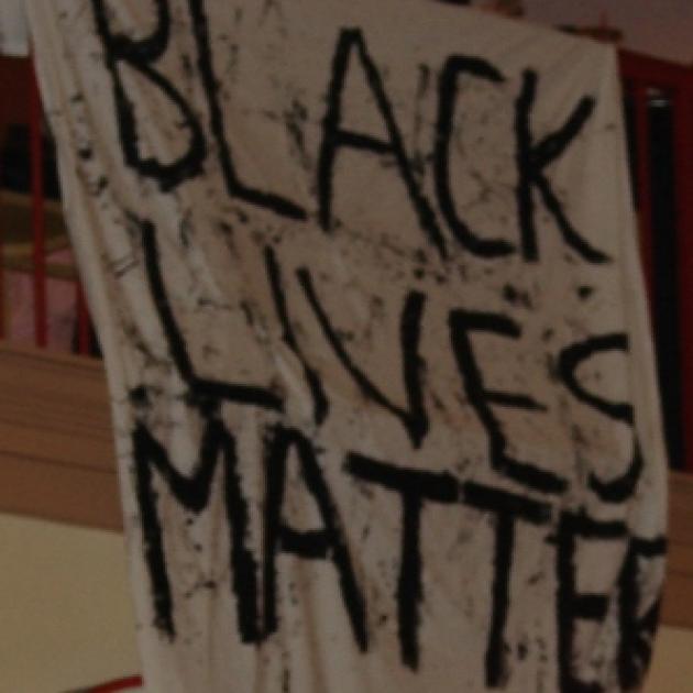 Banner saying Black Lives Matter