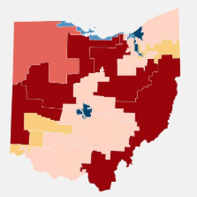 Gerrymandered Ohio map