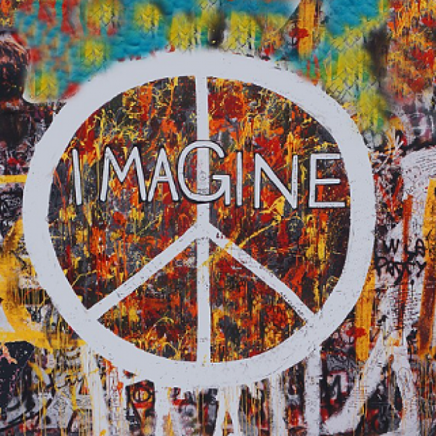 Peace sign with word IMAGINE