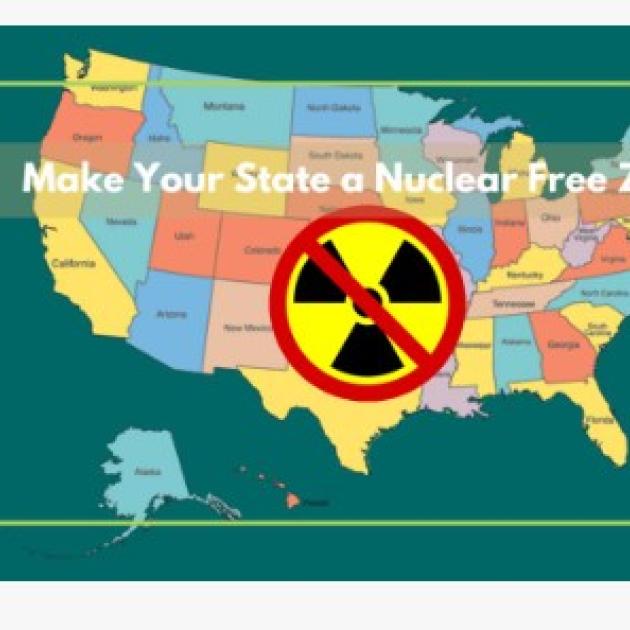 Map of US with No nukes symbol