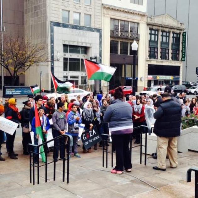 People rallying