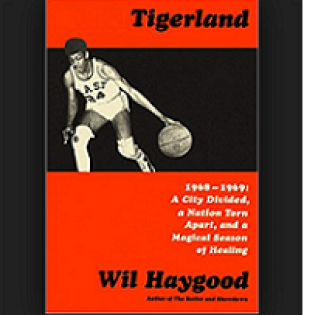 Orange and black book cover that says Tigerland Wil Haygood