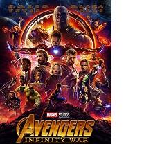 Movie poster filled with superheroes and the word Avengers