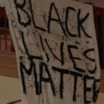 Banner saying Black Lives Matter