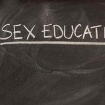 The words Sex education on a blackboard