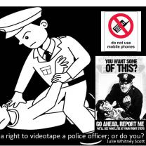 Cartoon of police holding man on ground