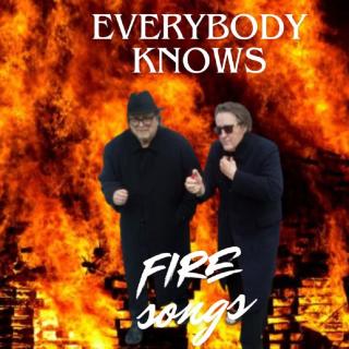 Bob and Dan walking away from a fire