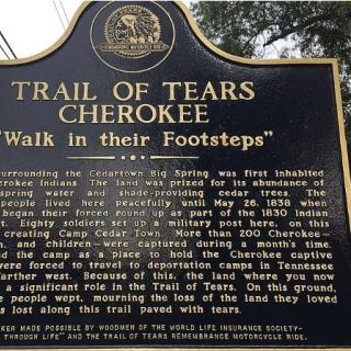 Trail of tears sign