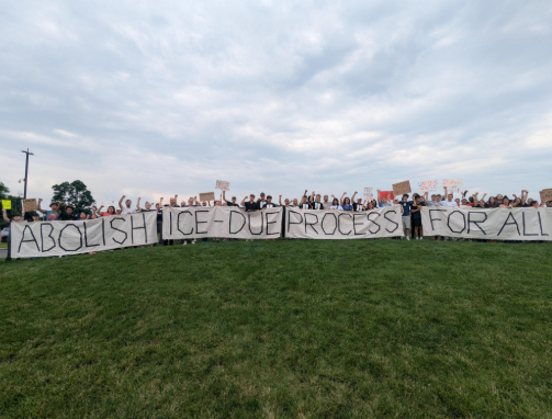 Banner saying Abolish ICE 