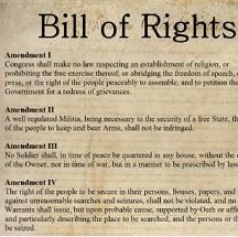Document saying Bill of Rights at top and amendments listed