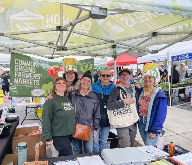 Volunteers posing