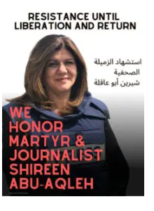 Poster honoring the fallen journalist