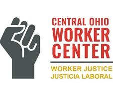 Drawing of a fist and words Central Ohio Worker Center