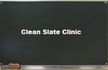 Chalkboard with words Clean Slate clinic