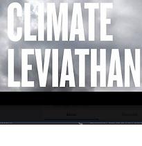Clouds in the background and the words Climate Leviathan