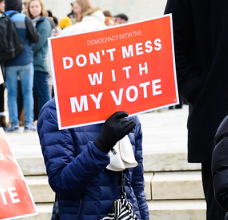 Sign saying Don't mess with my vote