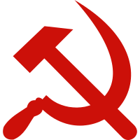 Red hammer and sickle Communism logo