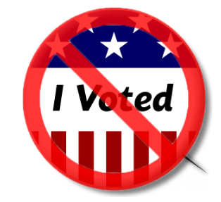 I voted with no sign over it