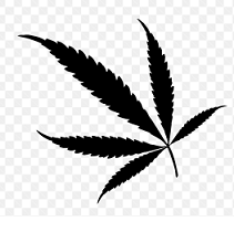 Sideways drawing of a marijuana leaf as if it's blowing in the wind