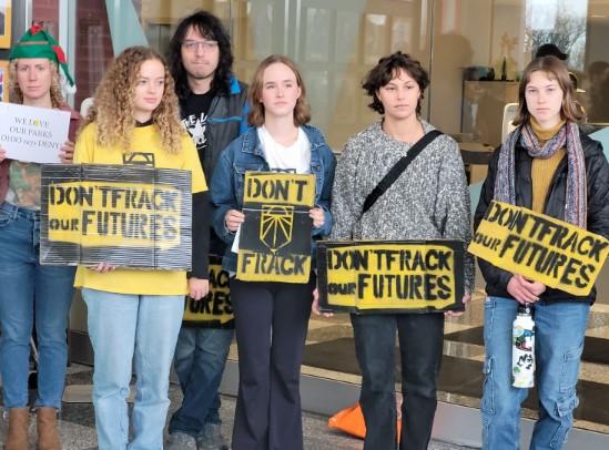 People protesting fracking