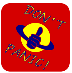 Sign saying Don't Panic