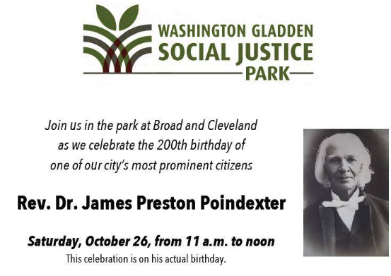 Photo of Rev. Poindexter and details about event