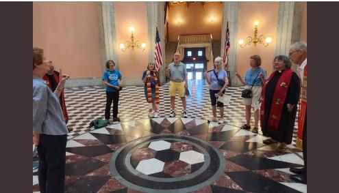 People gathering in rotunda