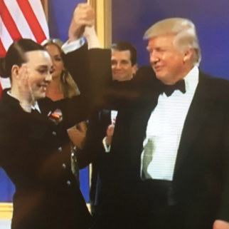 Trump in tux at party