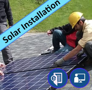 People installing solar panels