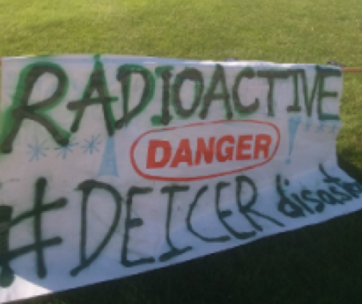 Sign saying Radioactive Danger Deicer