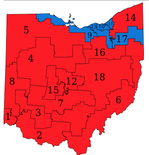 Map of Ohio's districts