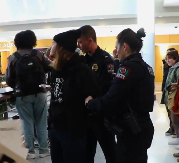 Student being arrested