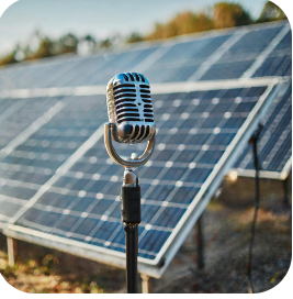 Solar panels and microphone