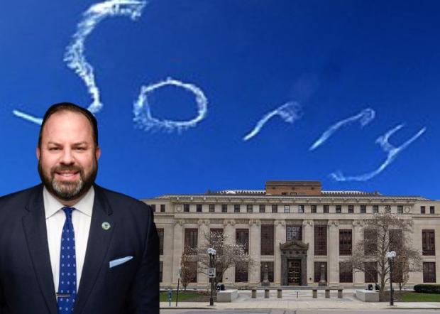 Remy, City Hall and Sorry written in the sky