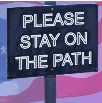 Sign says Please Stay on the Path
