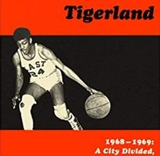 Top part of book cover with a guy playing basketball and the word Tigerland
